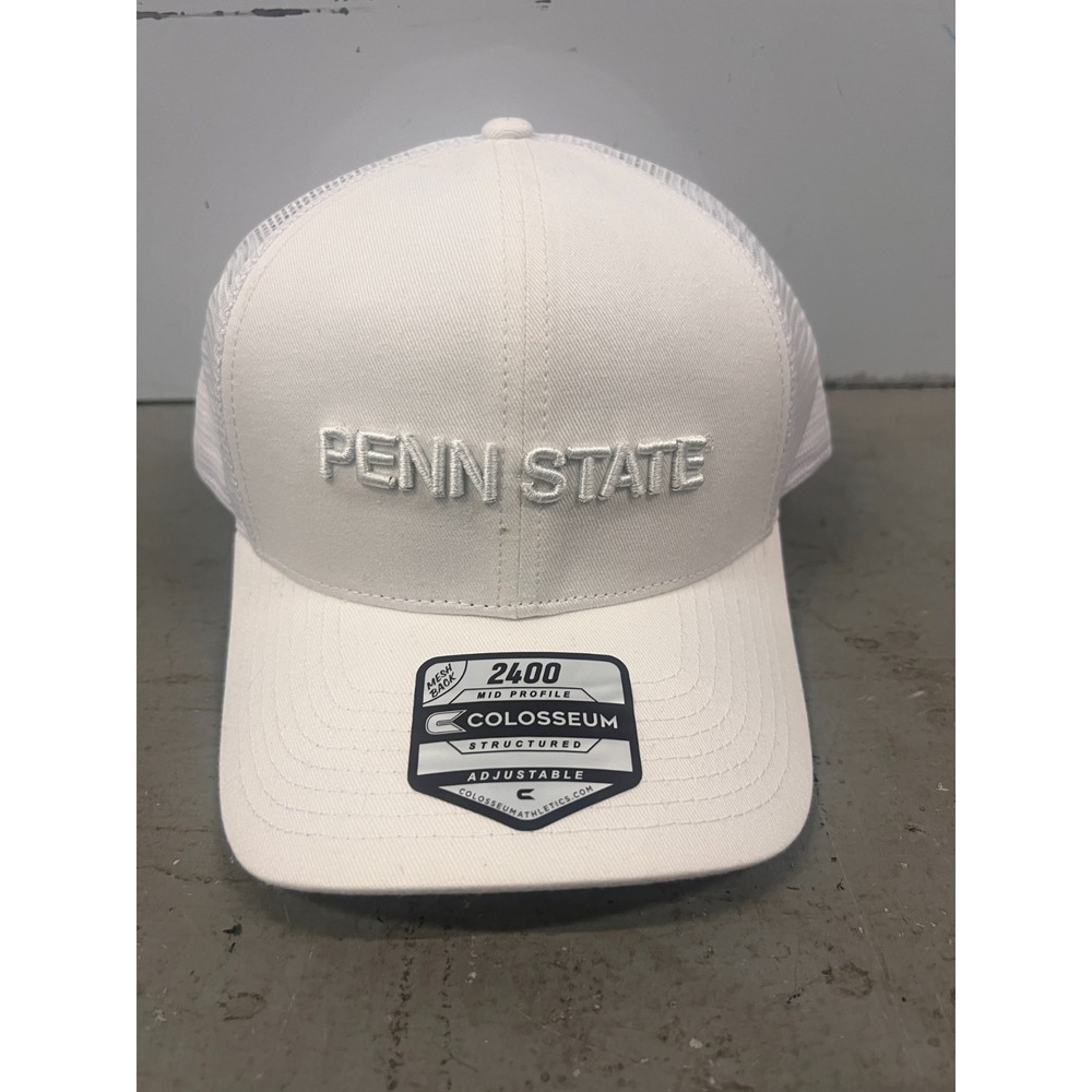 Colosseum Athletics Penn State Nittany Lions Hat Men White Snapback Football NWT